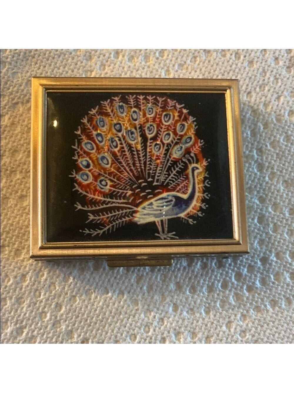 VTG Elegant Peacock Compact Mirror & MCM travel razor never used